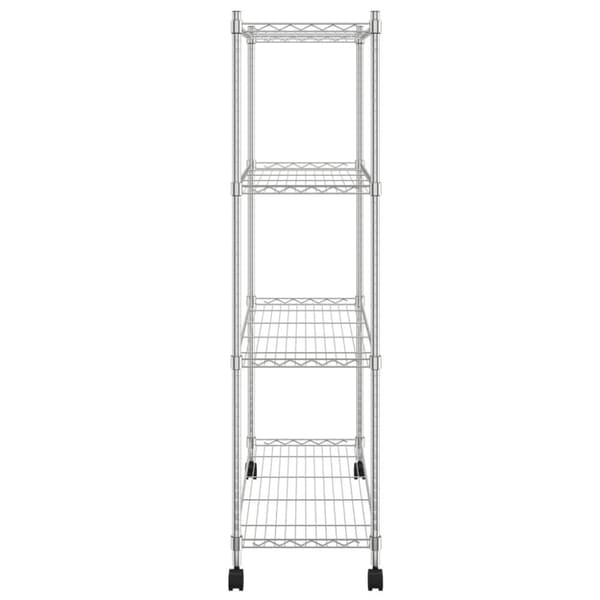 opbevaringsstativ med hjul 90x35x142 cm 200 kg 4 niveauer krom