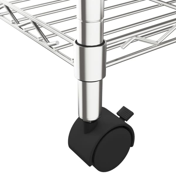 opbevaringsstativ med hjul 90x35x142 cm 200 kg 4 niveauer krom
