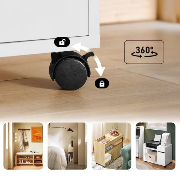 SoBuy Arkivskab Printer Stand Mobilt Arkivskab Sidebord ASK02-W