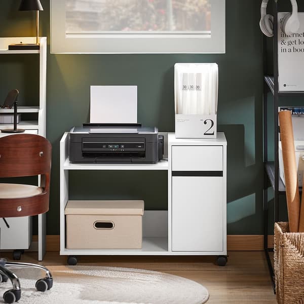 SoBuy Arkivskab Printer Stand Mobilt Arkivskab Sidebord ASK02-W