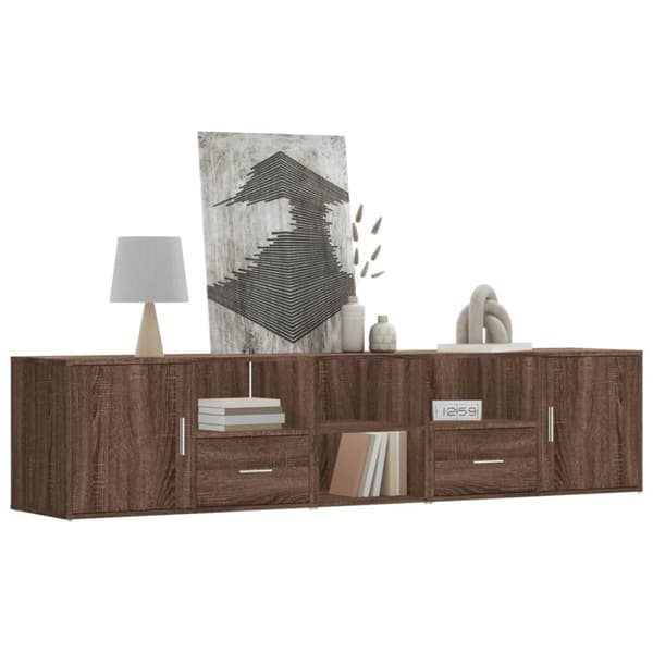 vidaXL Kulmakaappi ruskea tammi 200x40x45 cm tekninen puu