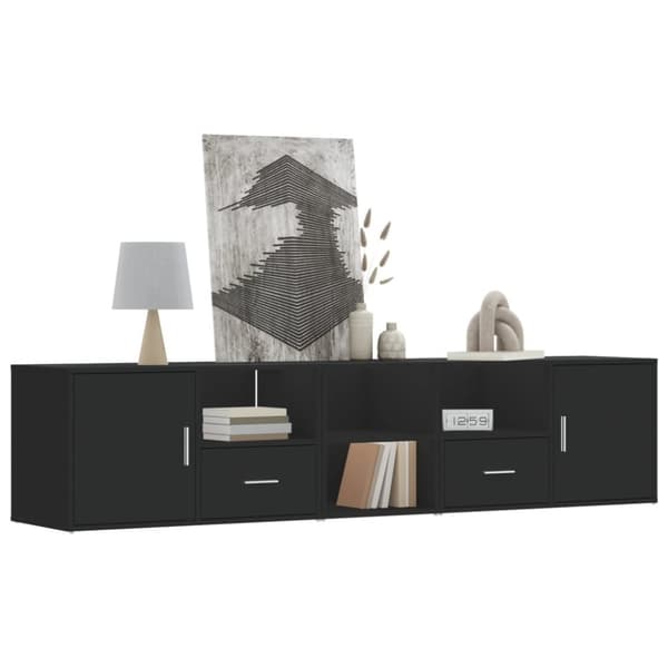 vidaXL Kulmakaappi musta 200x40x45 cm lastulevy