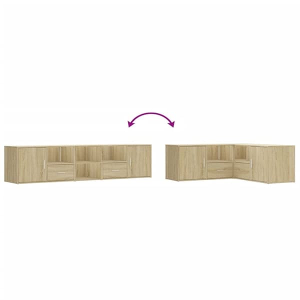vidaXL hjørneskab 200x40x45 cm konstrueret træ sonoma-eg