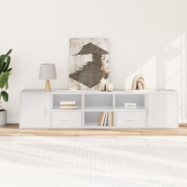 vidaXL Hjørneskap hvit 200x40x45 cm konstruert tre