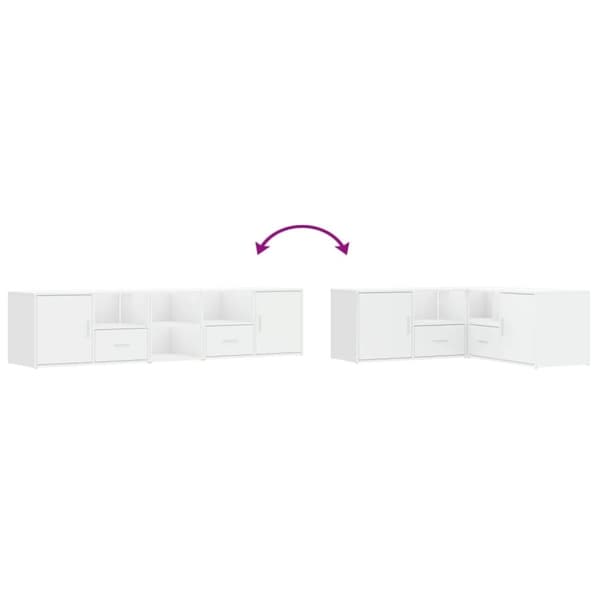vidaXL Hjørneskap hvit 200x40x45 cm konstruert tre