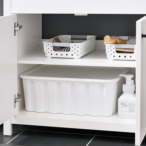Rootz kylpyhuoneen alaosakaappi - Säilytysyksikkö - Järjestäjä - MDF PB -rakenne - Säädettävä hylly - Naamiot - 60x60x35cm - Helppo koota
