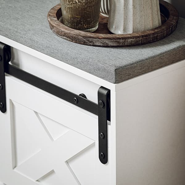 Rootz opbevaringsbænk med skydedør - MDF PB-materiale - Justerbar hylde - To skuffer - 80 cm x 49 cm x 30 cm