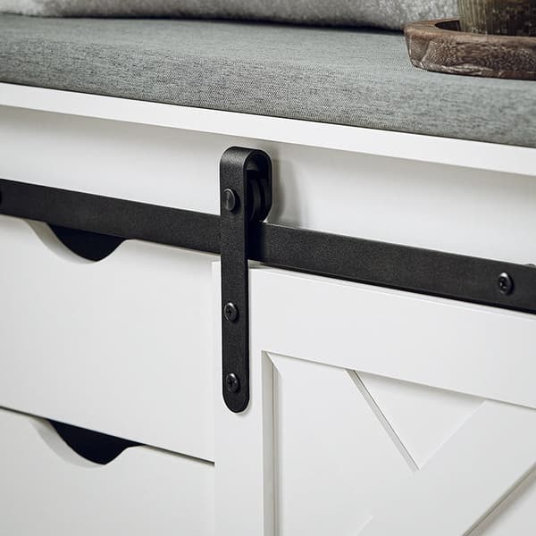 Rootz opbevaringsbænk med skydedør - MDF PB-materiale - Justerbar hylde - To skuffer - 80 cm x 49 cm x 30 cm