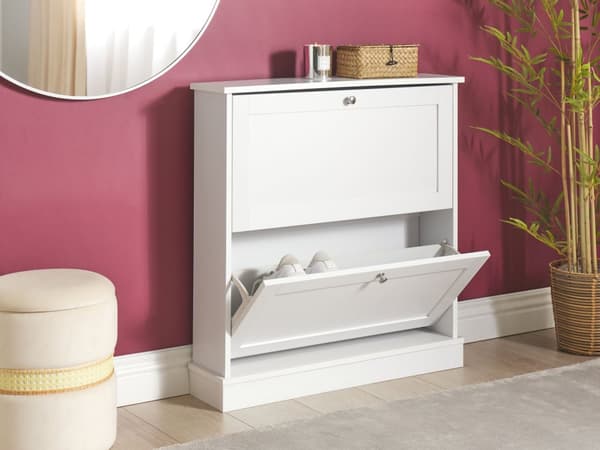 Skooppbevaringsskap Hvit Sponplate Ben 2 rom Moderne Design Hall