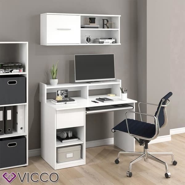VICCO Keno arbetsbord - Vit - Datorbord med förvaring