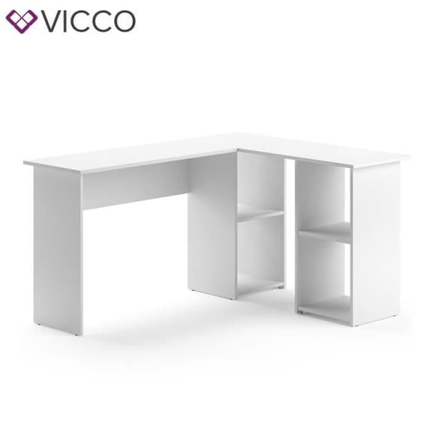 VICCO CARLO hörnskrivbord - Vit - Modern design - 136 x 73 x 112 cm