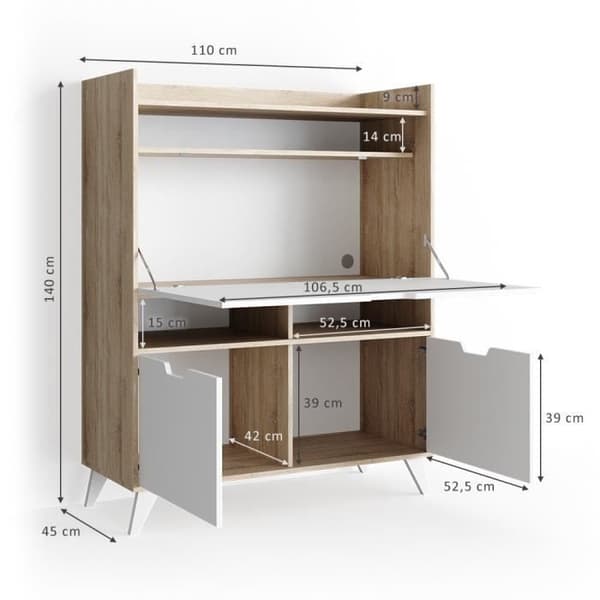 Berdi Secretary - VICCO - Beige - Rektangulär - Samtida - Design
