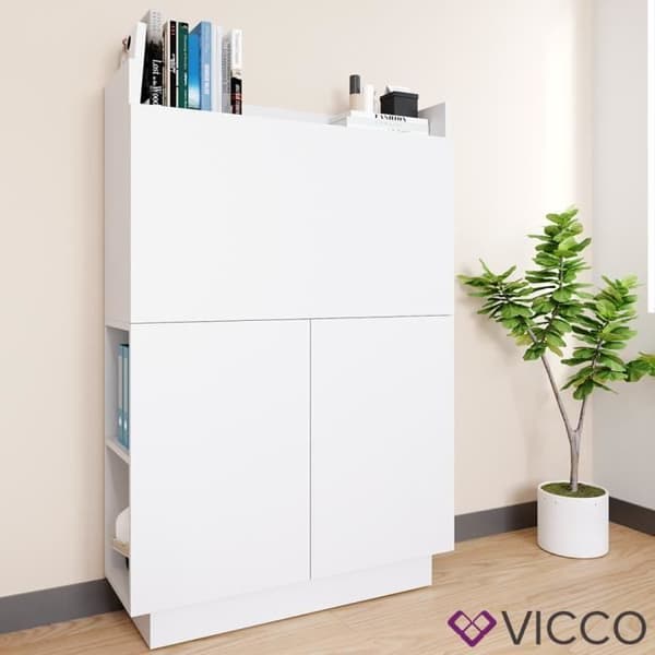 Sekreterare - VICCO - Alena - Vit - Kontorsmöbler - Arkivskåp - PC-bord