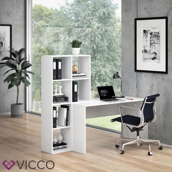 Skrivbord + hyllset - VICCO - Mara - Vit - Contemporary - Design