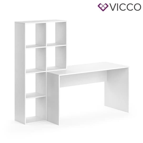 Skrivbord + hyllset - VICCO - Mara - Vit - Contemporary - Design