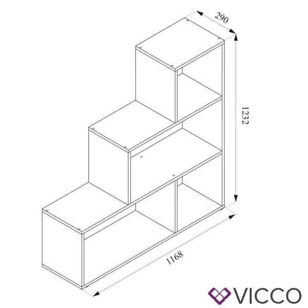 Vicco Asym Star Hylla med 4 fack Sonoma Garderobsförvaring