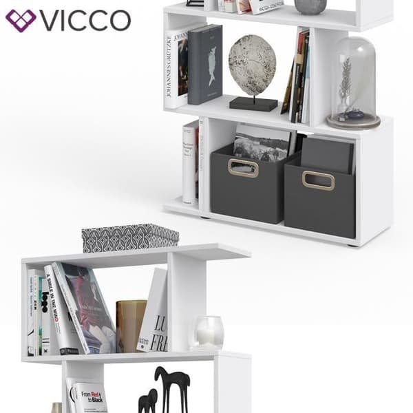Vicco Partition Levio 6-fack mellanvägg bokhylla svart