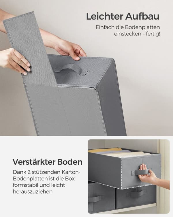 Rootz 4-delt sæt garderobeorganisering - Opbevaringsbokse - Skabesamtalere - Ikke-vævet stof - 42cm x 30cm x 17cm