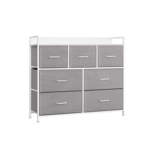 Rootz Dove Grey Cloud Hvid kommode - Spånplade Stålstof - Opbevaringsskuffer - 28,5 cm x 98 cm x 85 cm