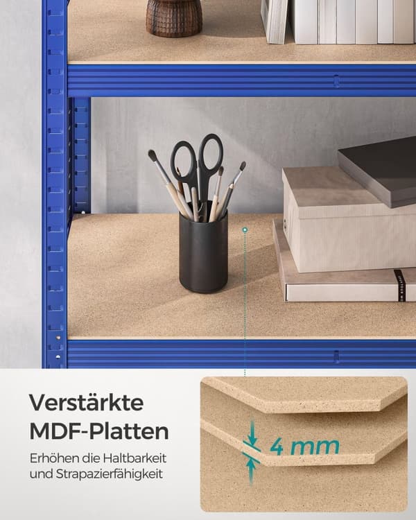 Rootz garageopbevaringsstativ - Stålreolsystem - Organiseringsværktøj - 175 kg Max belastning - 200 cm x 120 cm x 60 cm - Slidfast ramme