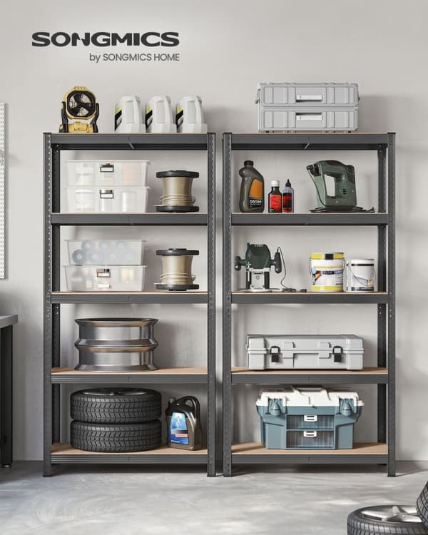 Rootz Garageopbevaringsstativ - Reolsystem - Heavy-Duty Organizer - Forstærket stål - Justerbare hylder - 180cm x 90cm x 40cm