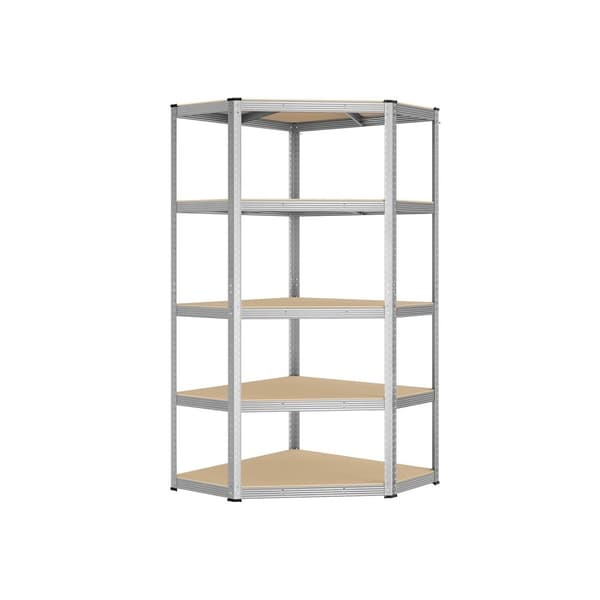 Rootz Hörnhylla - Galvaniserat stål - MDF - Hög bokhylla - 90cm x 90cm x 180cm