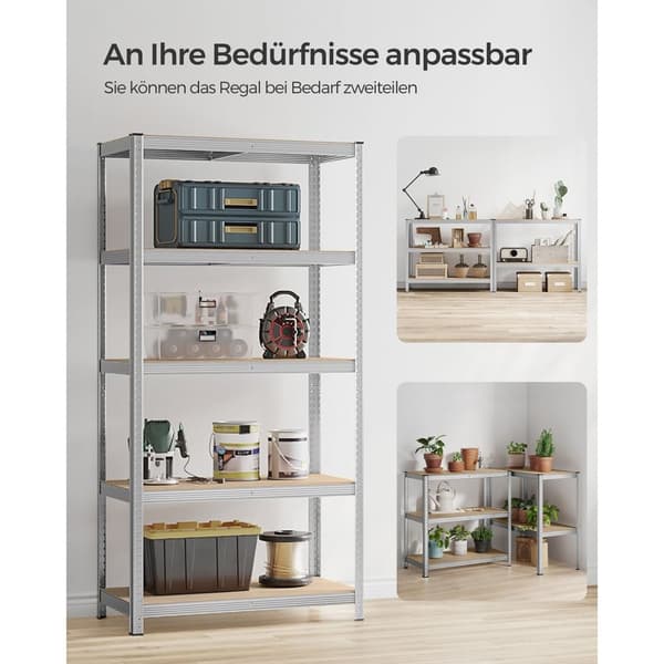 Rootz Garageopbevaringshylder - Kraftig opbevaringsstativ - Stålramme - Justerbare hylder - Rustbestandig - 200 cm x 100 cm x 50 cm
