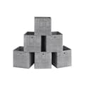 Miniatyrbild 1 av 8: Rootz Set med 6 fläckiga grå förvaringslådor - Kartongförpackningar - Non-Woven Bins - Heavy-Duty - 33cm x 33cm x 33cm