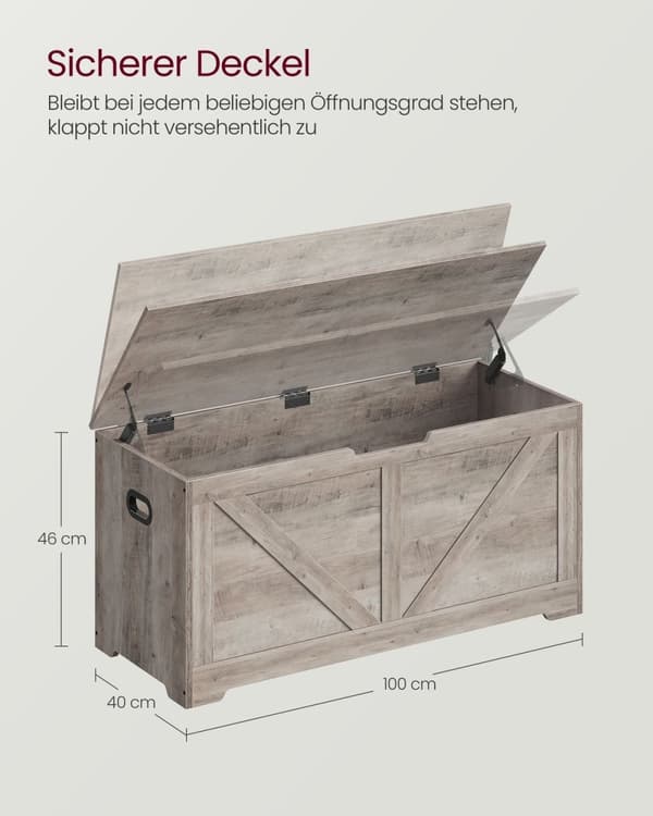 Rootz skobænk med sæde - Greige broget spånplade - Entryway Organizer - 40 cm x 100 cm x 46 cm - 19,5 kg - Maks. kapacitet 136 kg