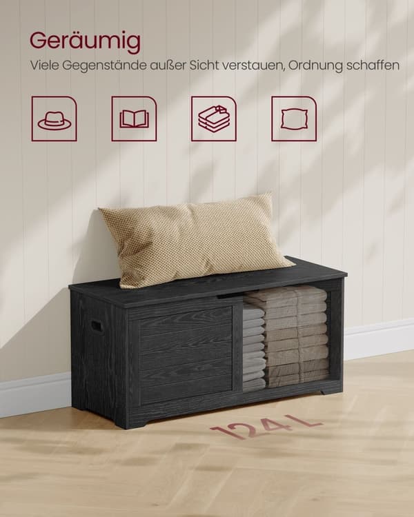Rootz-kenkäpenkkijärjestäjä - Sisääntulon säilytystila - Lastulevy - Materiaali - 40 cm x 100 cm x 46 cm - Ebony Black - 136 kg Suurin kuormitus - 19,
