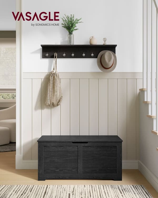 Rootz-kenkäpenkkijärjestäjä - Sisääntulon säilytystila - Lastulevy - Materiaali - 40 cm x 100 cm x 46 cm - Ebony Black - 136 kg Suurin kuormitus - 19,