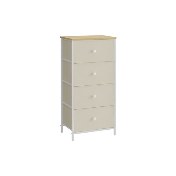 Rootz-säilytyskaappi - Vaatekaapin järjestäjä - Lipasto - Lastulevy teräs - 30cm x 45cm x 91,7cm - Camel Yellow-Cream White