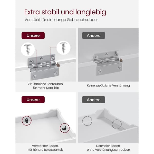 Rootz Skobänk med sits - Entréorganisator - Förvaringsbänk - Spånskiva - 40 cm x 100 cm x 46 cm - Matt vit - 136 kg Kapacitet - 19,5 kg - Enkel monter