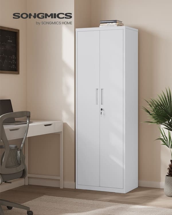 Rootz Steel Storage Cabinet - Högt skåp - Grå - Organizer Hylla - 40cm x 60cm x 180cm - Metall - 30,9kg - 25kg Kapacitet - Montering krävs