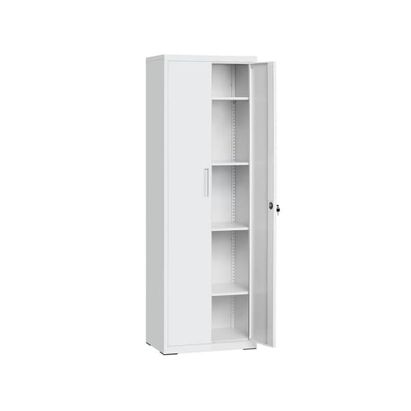 Rootz Steel Storage Cabinet - Högt skåp - Grå - Organizer Hylla - 40cm x 60cm x 180cm - Metall - 30,9kg - 25kg Kapacitet - Montering krävs