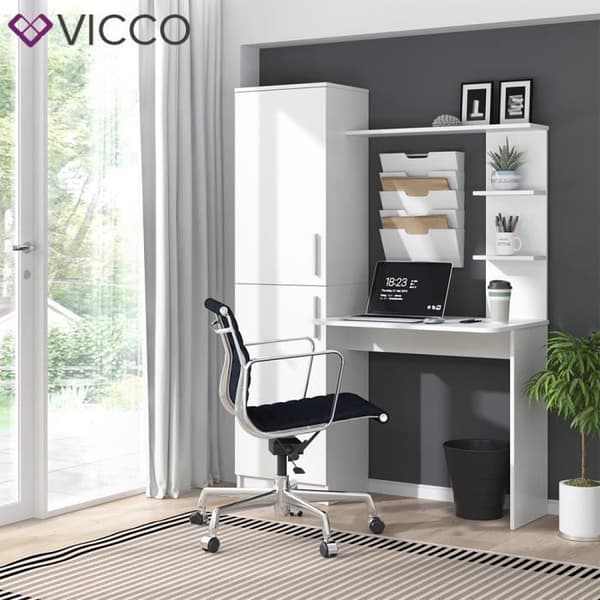 VICCO Tessa arbetsbord - Vit - Datorbord med förvaringsenhet