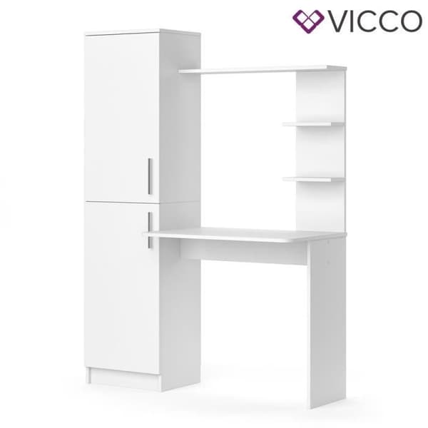VICCO Tessa arbetsbord - Vit - Datorbord med förvaringsenhet