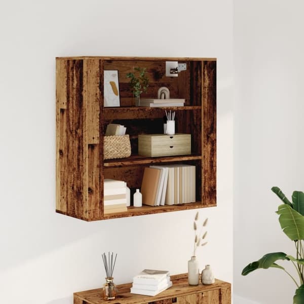 vidaXL vægskab 80x33x80 cm konstrueret træ gammelt træ-look