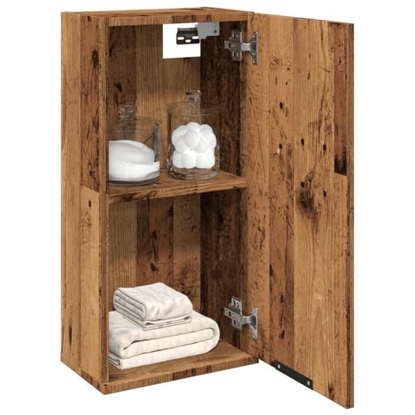 vidaXL væghængt badeværelsesskab 32x20x67 cm antikt træ