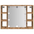 Miniatyrbilde 6 av 11: vidaXL Sminkebord med LED artisan eik 76x15x55 cm konstruert tre