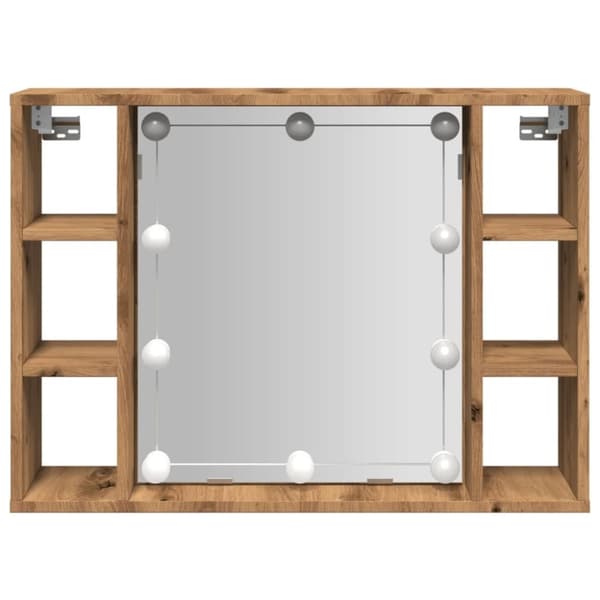 vidaXL Sminkebord med LED artisan eik 76x15x55 cm konstruert tre