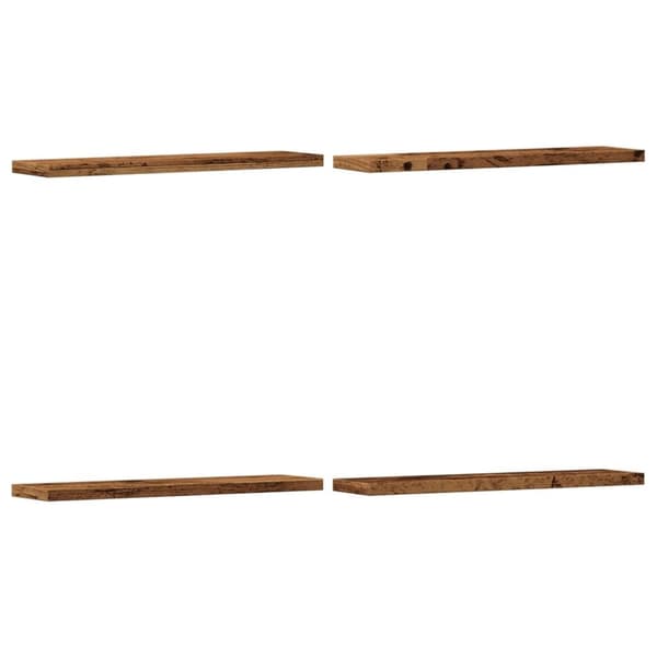 vidaXL væghylder 4 stk. 40x10x1,5 cm konstrueret træ gammelt træ-look