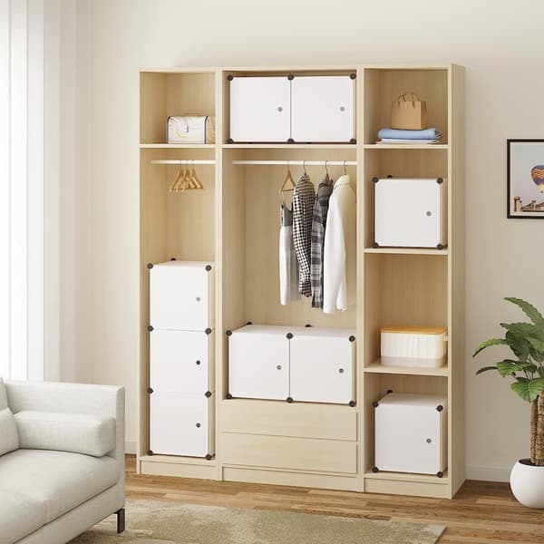 Rootz 9-Cube Hylde Opbevaringsorganisering - Skostativ - Modulært skab - Pladsbesparende - 111 cm x 111 cm x 35 cm