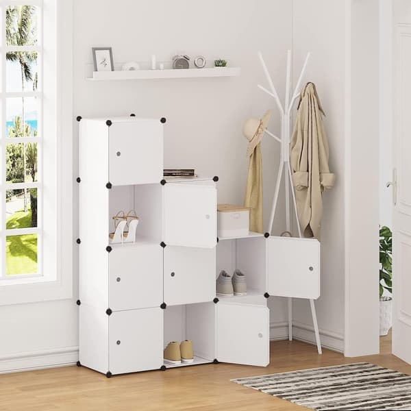 Rootz 9-Cube Hylde Opbevaringsorganisering - Skostativ - Modulært skab - Pladsbesparende - 111 cm x 111 cm x 35 cm