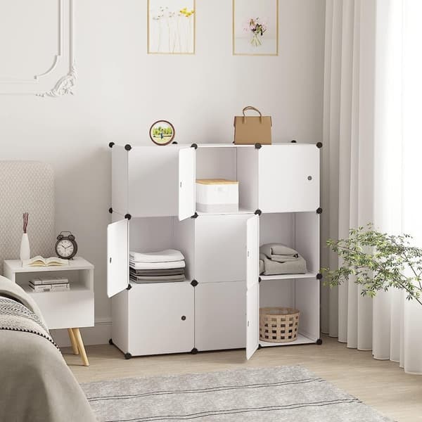 Rootz 9-Cube Hylde Opbevaringsorganisering - Skostativ - Modulært skab - Pladsbesparende - 111 cm x 111 cm x 35 cm