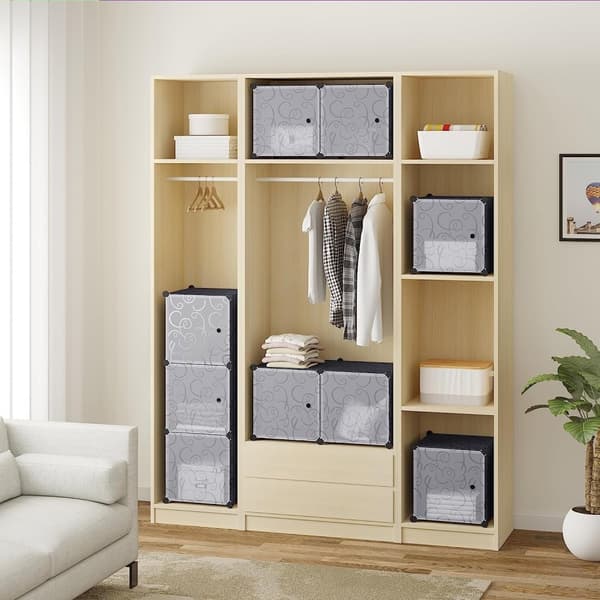 Rootz Modular 9 Cube Opbevaringshylde - Skostativ - Stabelbar Organizer - Pladsbesparende - Vandtæt - 35x35x35 cm