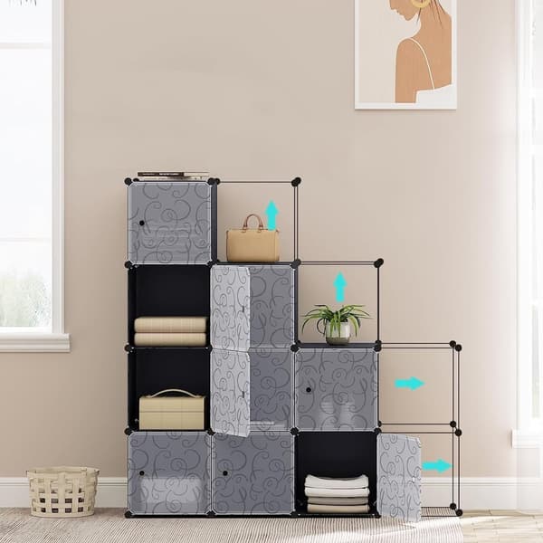 Rootz Modular 9 Cube Opbevaringshylde - Skostativ - Stabelbar Organizer - Pladsbesparende - Vandtæt - 35x35x35 cm
