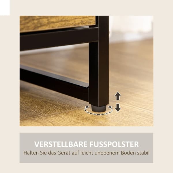 Rootz kommode - Industrielt opbevaringsskab - Kommode - Skænk - 6 skuffer - 2 hylder - Stålramme - MDF-paneler - 84 cm x 30 cm x 92 cm
