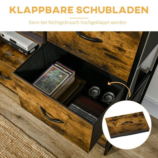 Rootz Fritstående opbevaringshylde - Kommode - Tøjstativ - Organizer - Industriel stil - 44cm x 40cm x 155cm