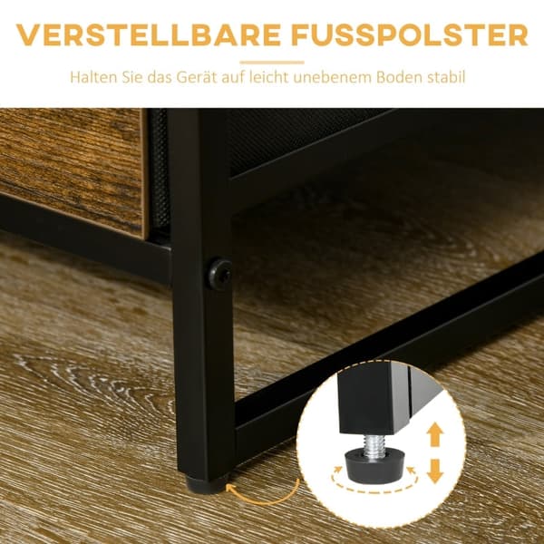 Rootz Fritstående opbevaringshylde - Kommode - Tøjstativ - Organizer - Industriel stil - 44cm x 40cm x 155cm
